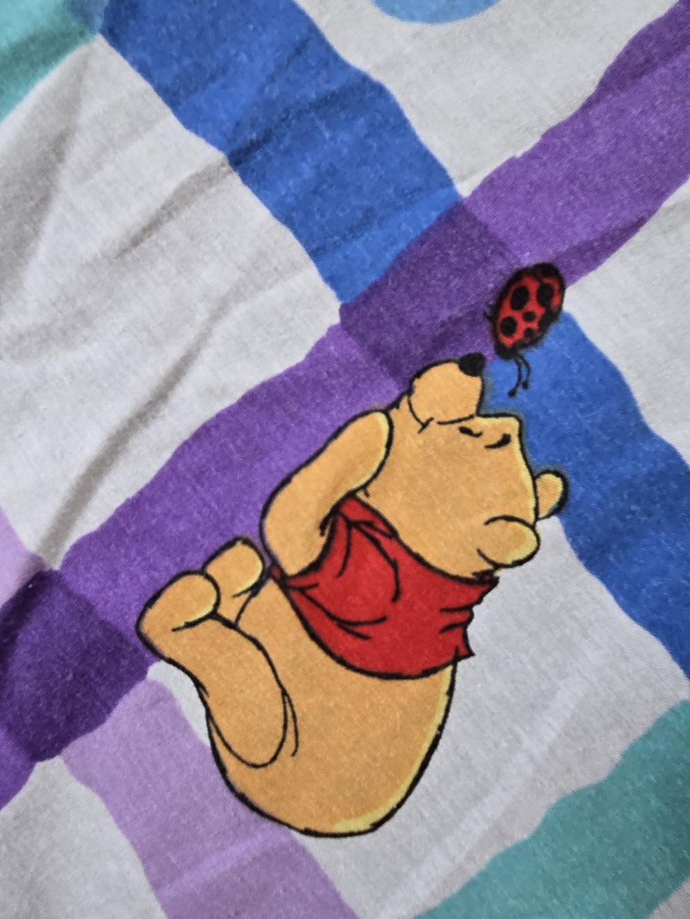 Vintage Winnie the Pooh Print Flat Sheet, Craft Fabric Optionally